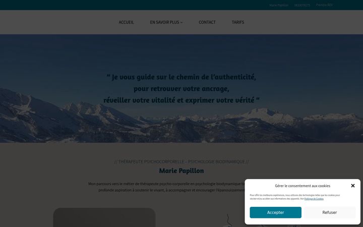 Screenshot of mariepapillon.fr