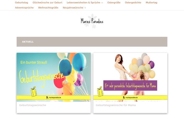 Screenshot of mariesparadies.de