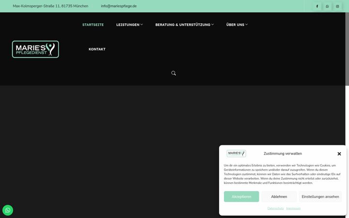 Screenshot of mariespflege.de