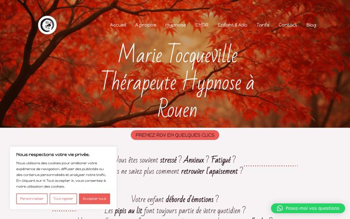 Screenshot of marietocqueville-therapeute.com