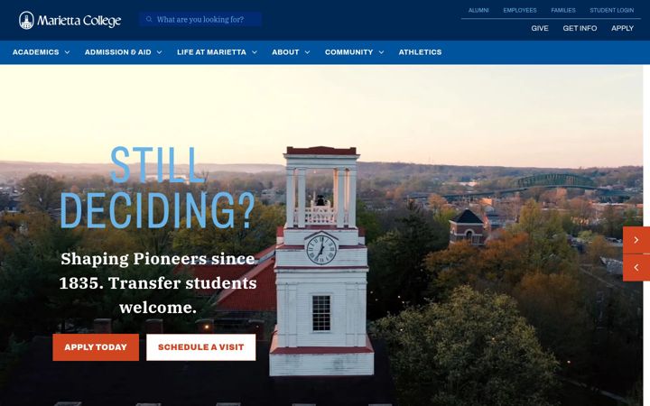 Screenshot of marietta.edu