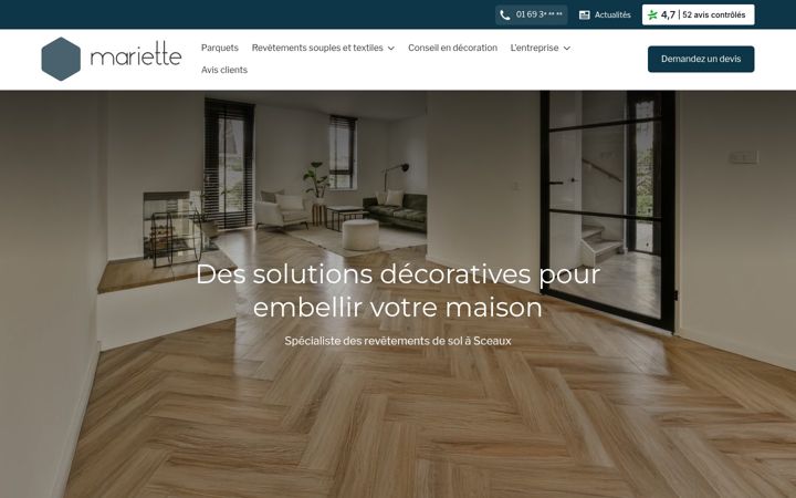 Screenshot of mariette-sols.com