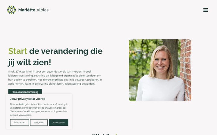 Screenshot of mariettealblas.nl