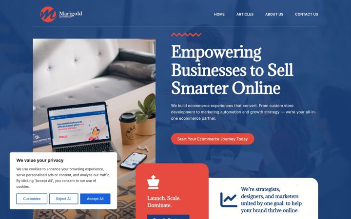 Screenshot of marigoldcommerce.com