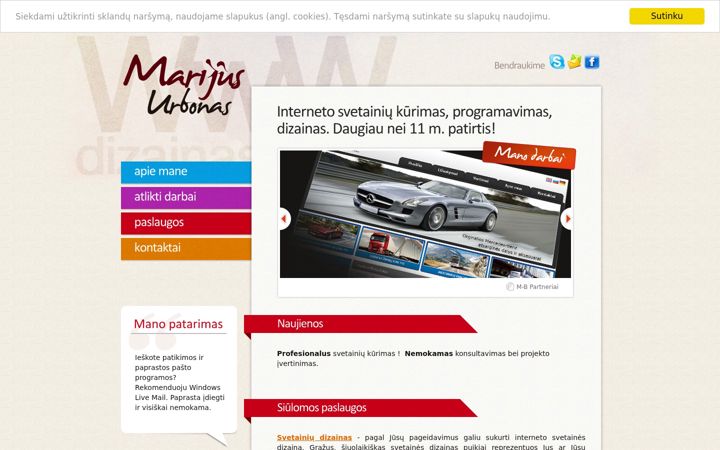 Screenshot of marijus.lt