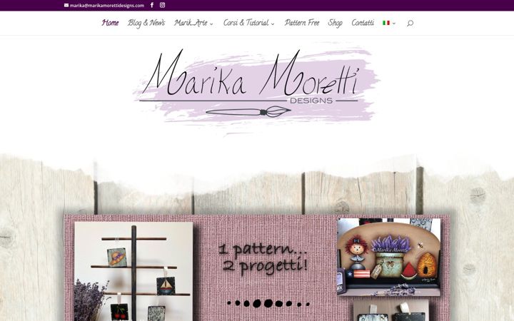 Snímek obrazovky marikamorettidesigns.com