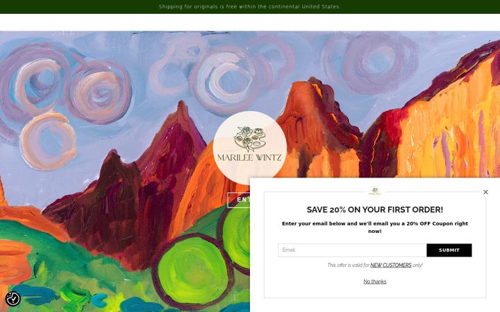 Screenshot of marileewintz.com