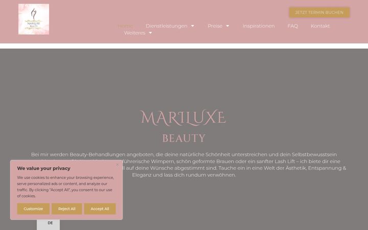 Screenshot of mariluxe-beauty.ch