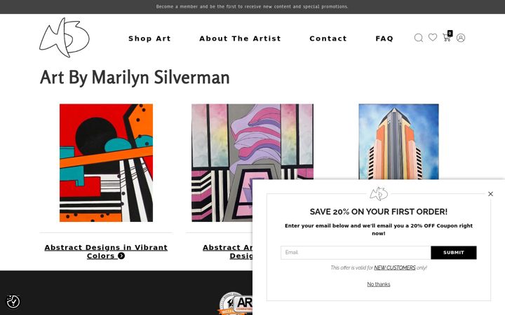 Screenshot of marilynartist.com