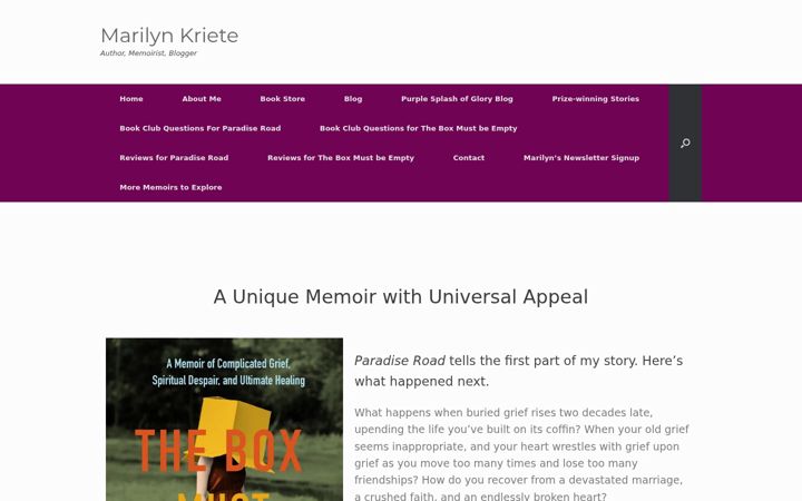 Screenshot of marilynkriete.com