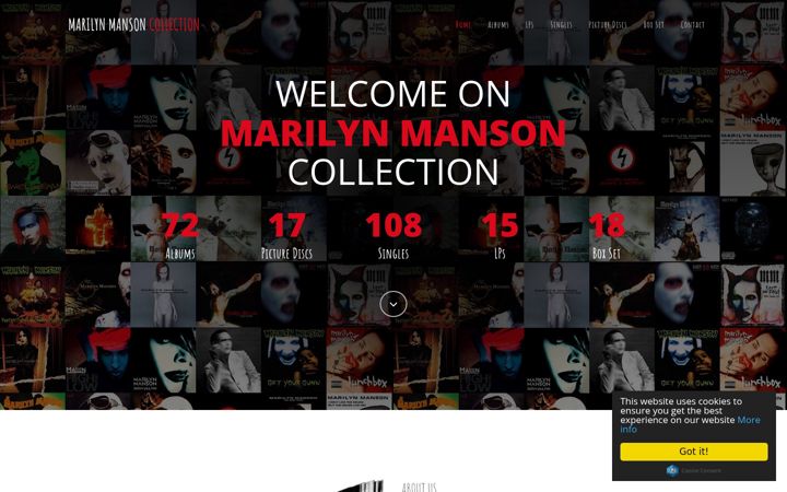 Screenshot of marilynmansoncollection.it
