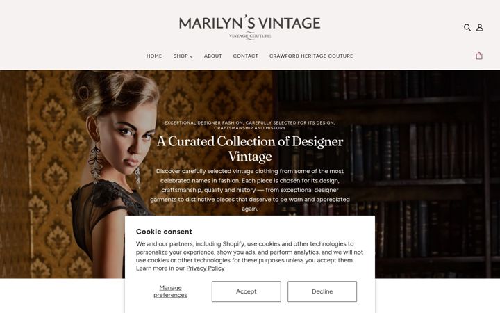 Screenshot of marilynsvintage.com