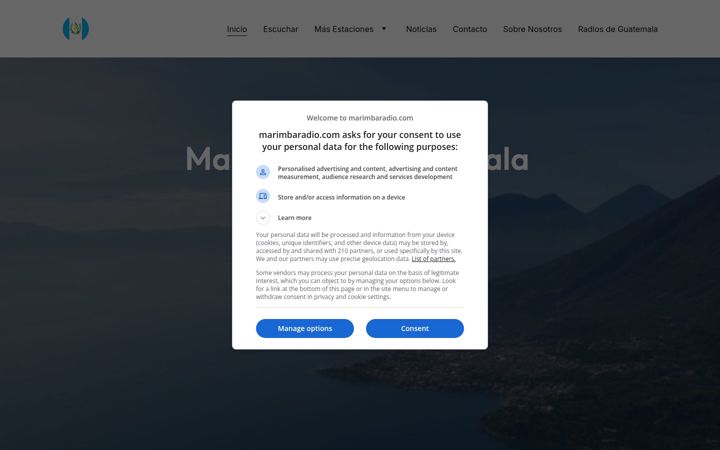 Screenshot of marimbaradio.com