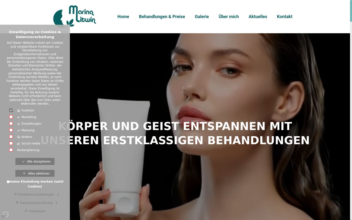 Screenshot tal-banner tal-kunsens muri qabel kwalunkwe interazzjoni