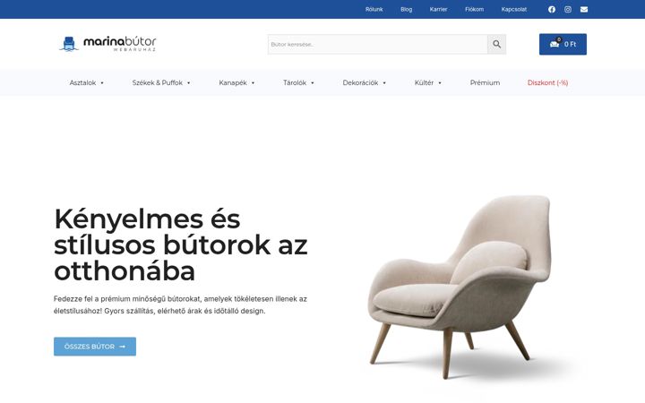 Screenshot of marinabutor.hu