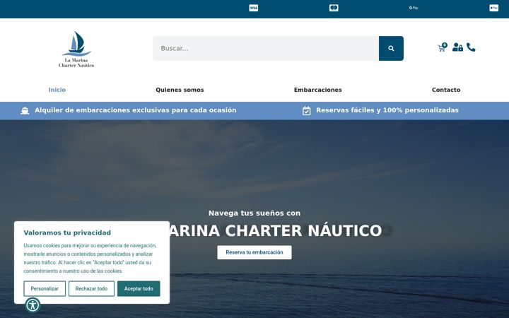 Screenshot of marinacharternautico.com.es