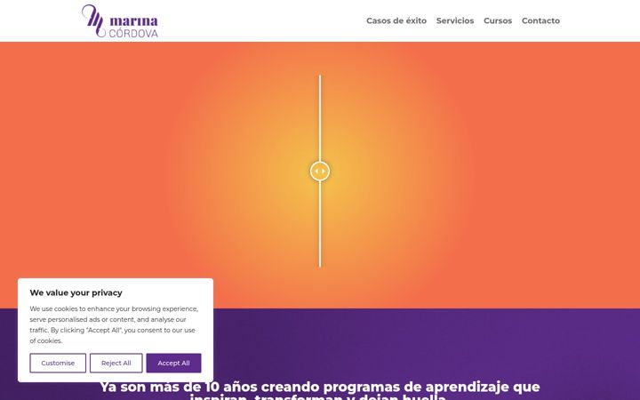 Screenshot of marinacordova.com