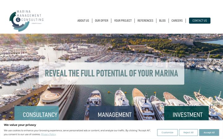 Screenshot of marinamanagementconsulting.com