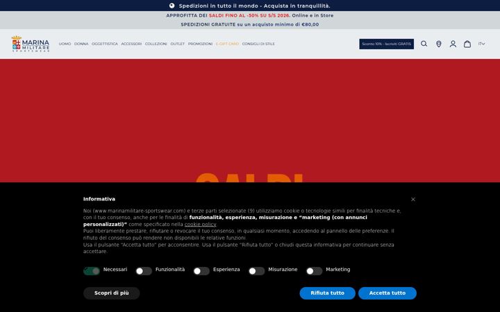 Screenshot of marinamilitare-sportswear.com
