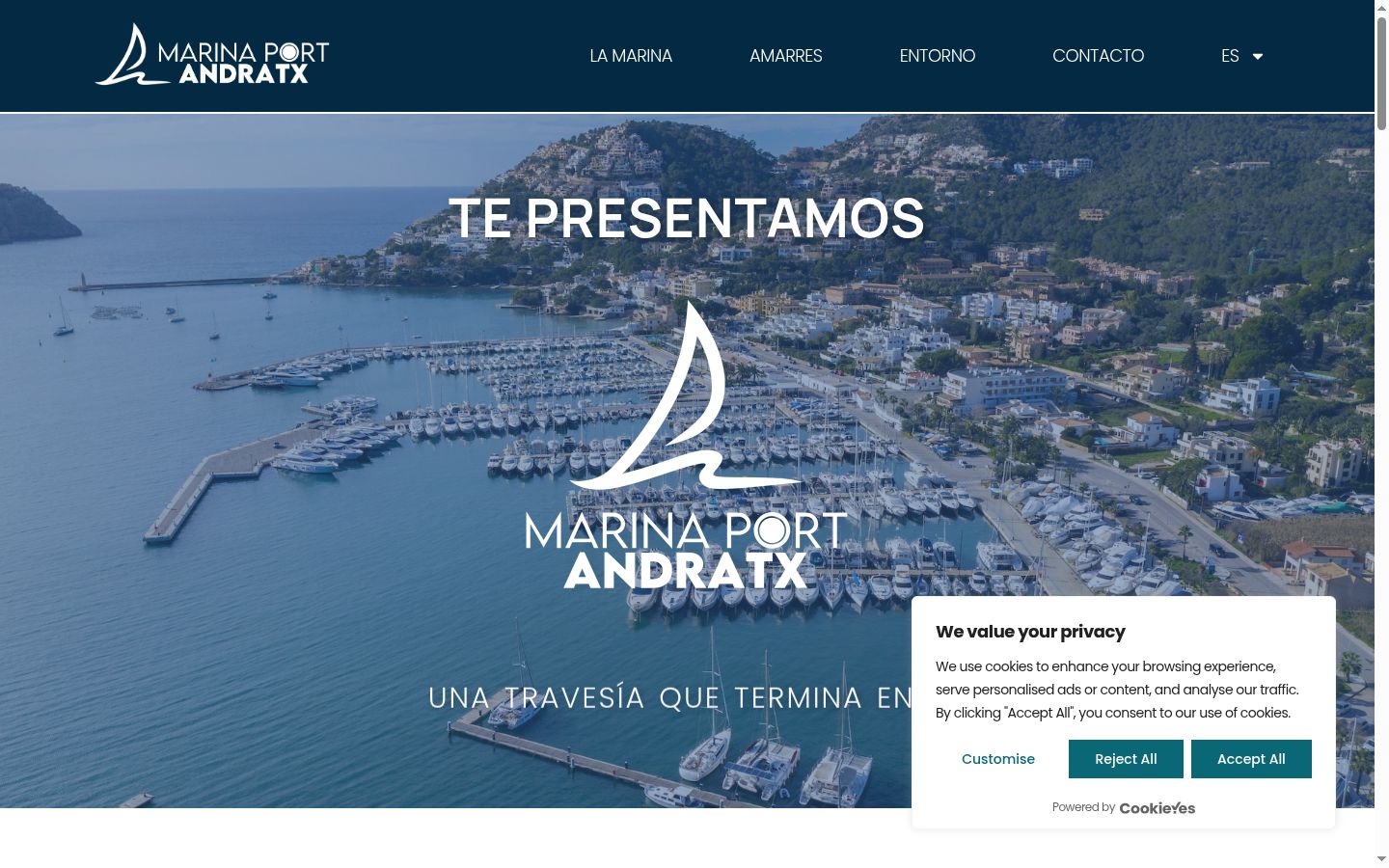 Screenshot del banner di consenso mostrato prima di qualsiasi interazione
