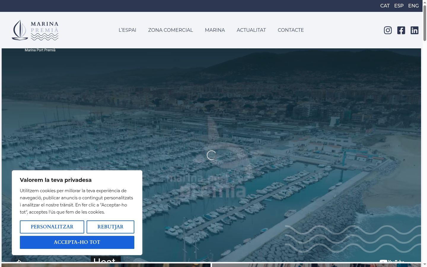 Screenshot del banner di consenso mostrato prima di qualsiasi interazione