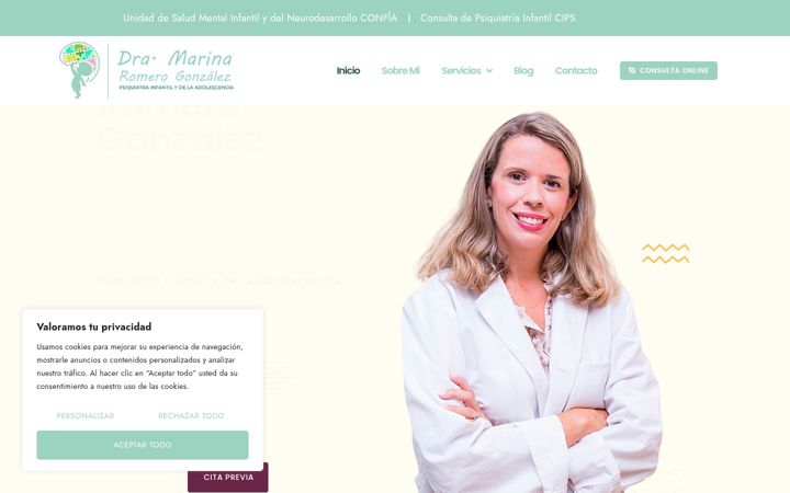 Screenshot of marinaromeropsiquiatrainfantil.es