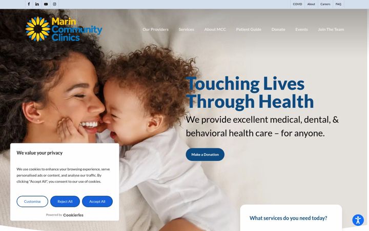 Screenshot of marinclinic.org