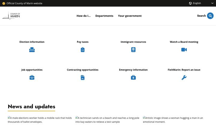 Screenshot of marincounty.org