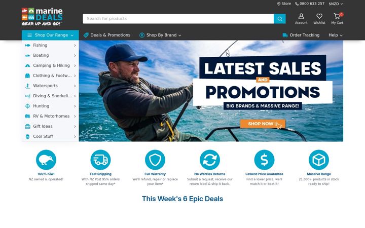 Screenshot of marine-deals.co.nz
