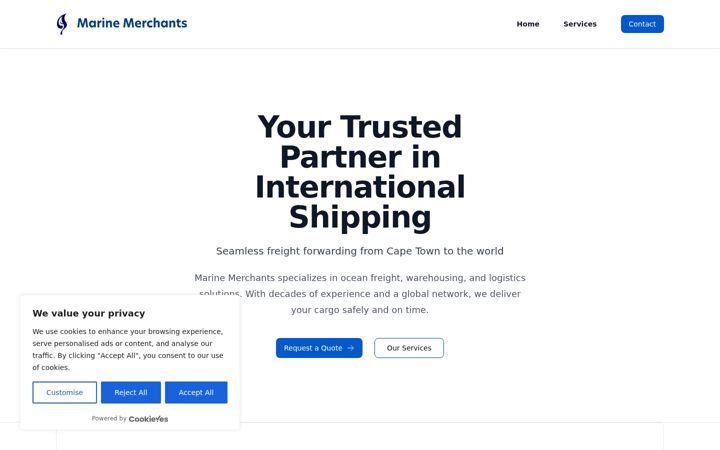 Screenshot of marine-merchants.com