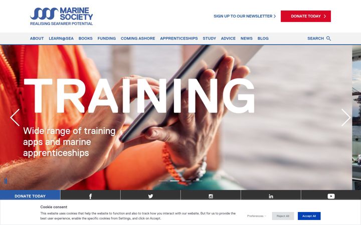 Screenshot of marine-society.org
