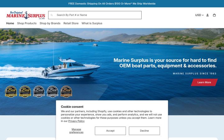 Screenshot of marine-surplus.com