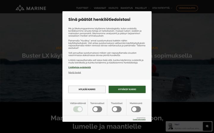 Skjermbilde av marine.fi