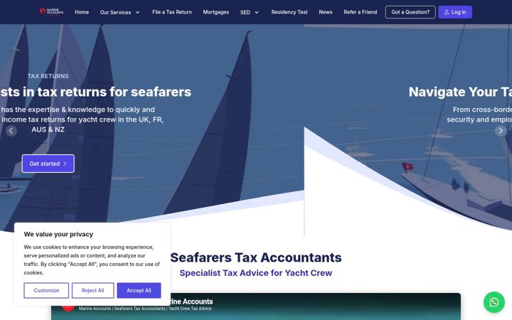 Screenshot of marineaccounts.com