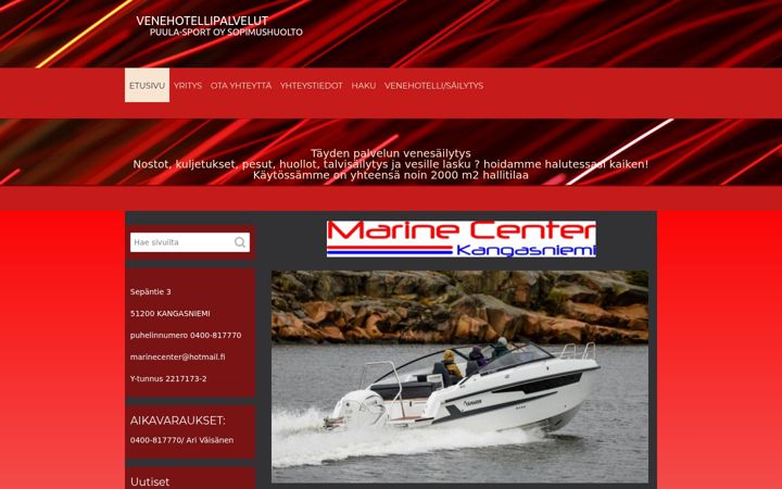 Screenshot of marinecenter-kangasniemi.fi