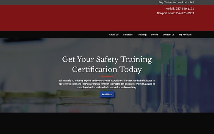 Screenshot van marinechemist.com