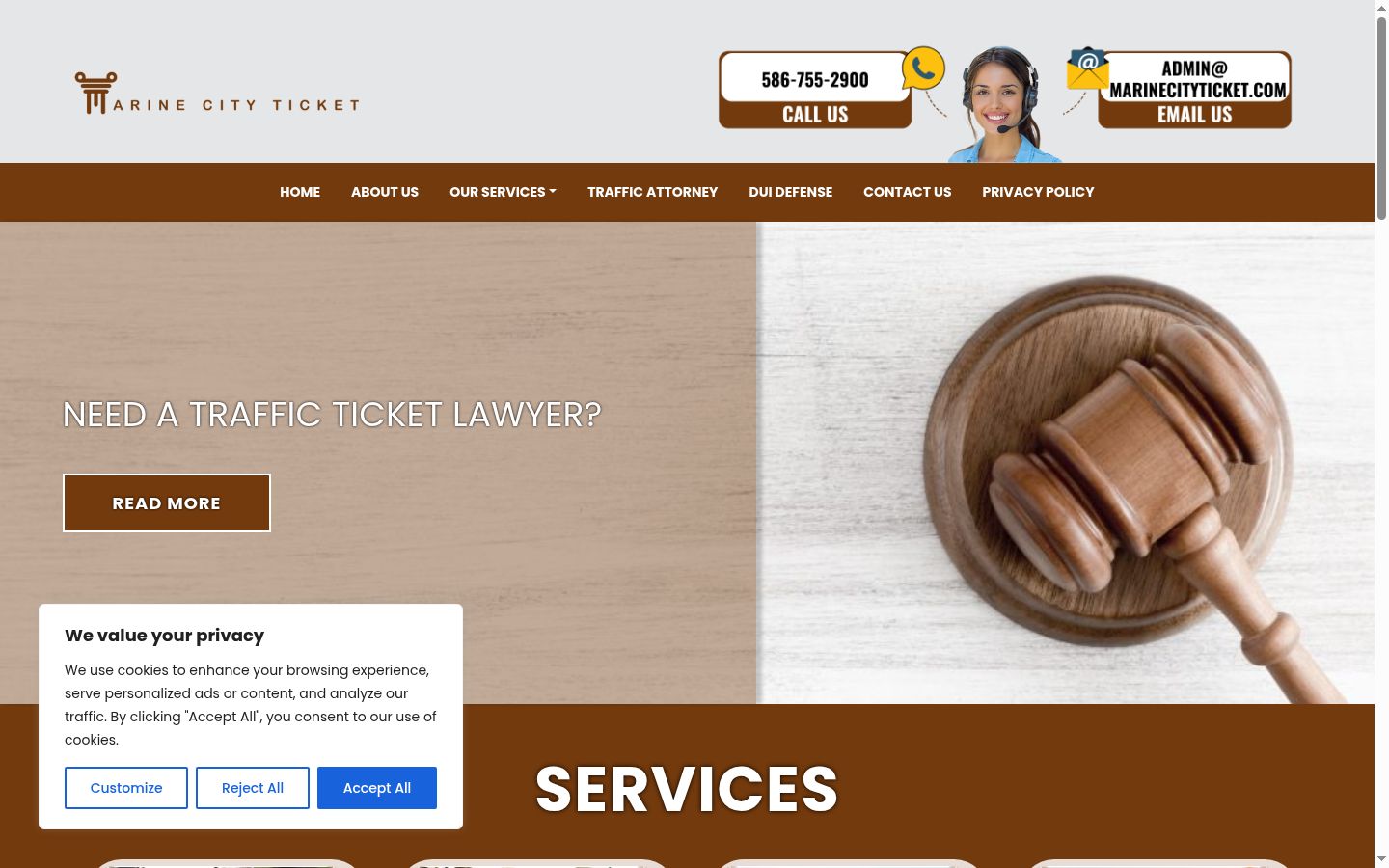 Screenshot del banner di consenso mostrato prima di qualsiasi interazione