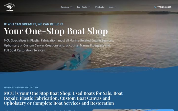 Screenshot of marinecustoms.com