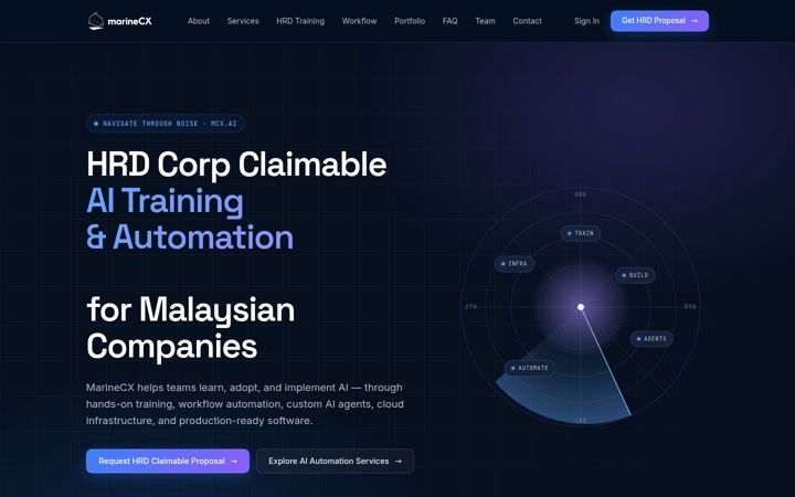 Screenshot of marinecx.com
