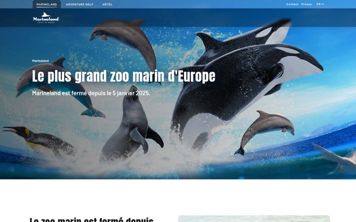Screenshot of marineland.fr