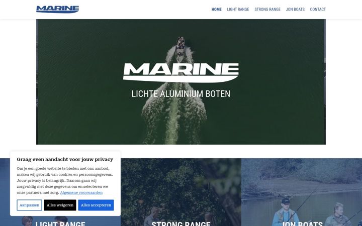 Screenshot of marinelightboats.com