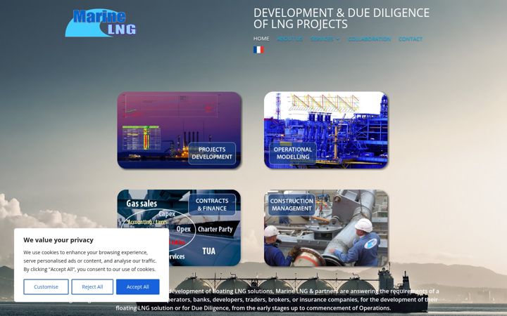 Screenshot of marinelng.com