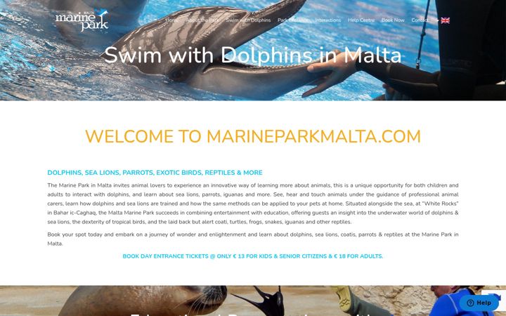 Screenshot of marineparkmalta.com