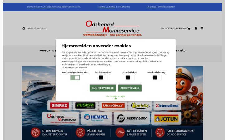 Screenshot of marineproshop.dk