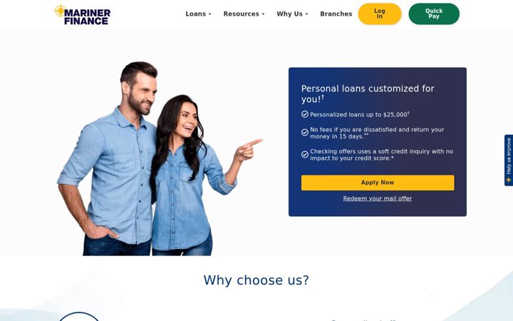 Screenshot of marinerfinance.com