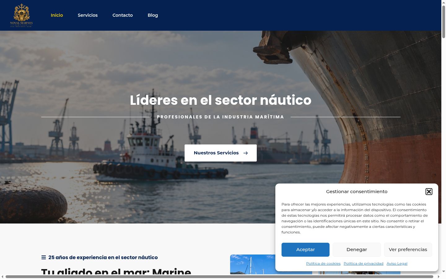 Screenshot del banner di consenso mostrato prima di qualsiasi interazione