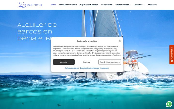 Screenshot of marinetasail.com