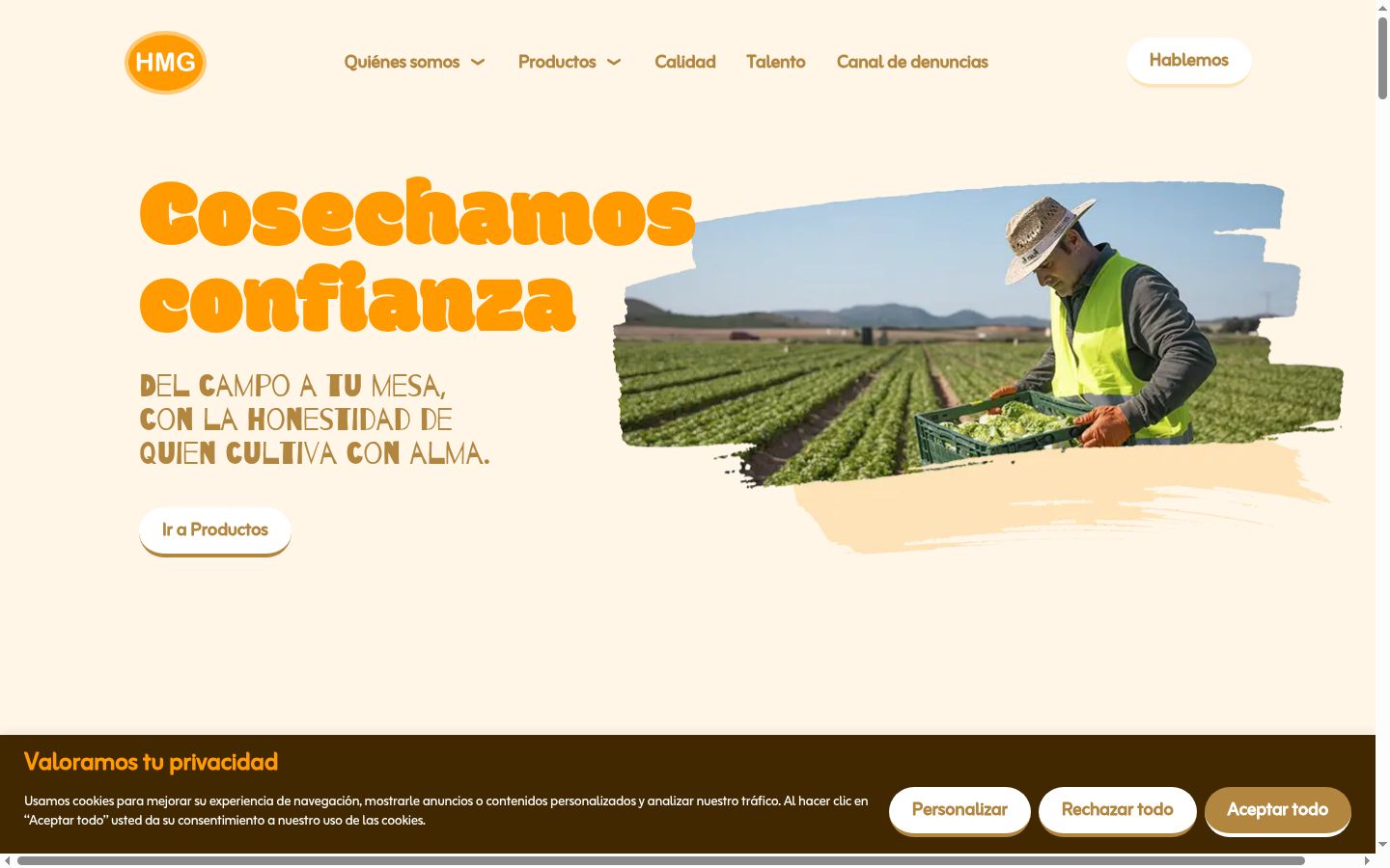 Screenshot del banner di consenso mostrato prima di qualsiasi interazione