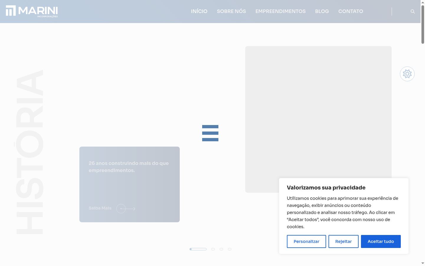 Screenshot des Einwilligungsbanners vor jeglicher Interaktion
