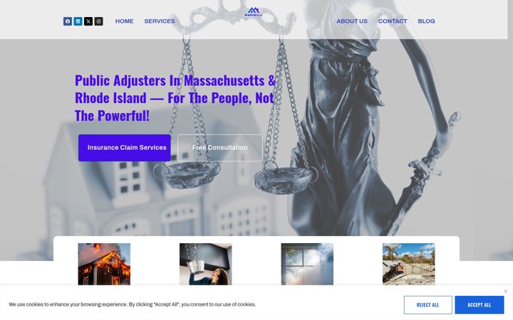 Screenshot of marinilliadjusters.com